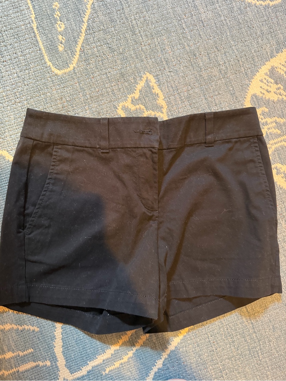 LOFT Black Tailored Cotton Bermuda Shorts